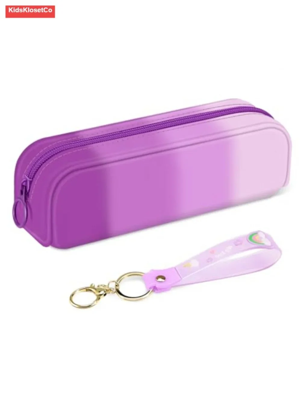 Silicone Pencil Case with Wristlet, Big Capacity Zipper Pen Bag for Students,